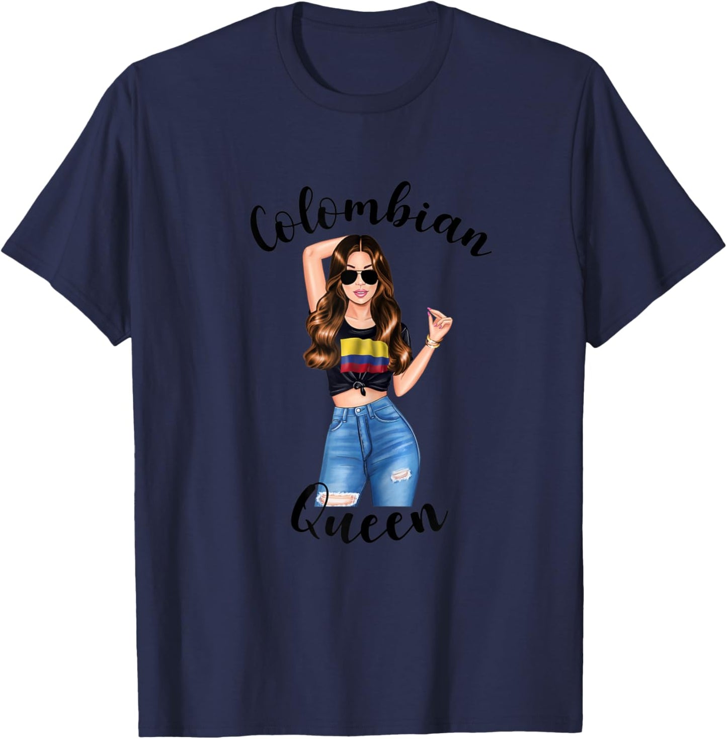 Colombian Queen Sexy Colombiana Colombia Woman T-Shirt - T-Shirt | Navy