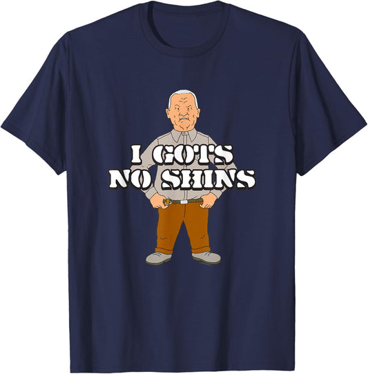 King of The Hill I GOTS No Shins Cotton Hill Cartoon T-Shirt - T-Shirt | Navy