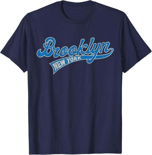 Vintage Style Faded.Brooklyn & Women T-Shirt - T-Shirt | Navy
