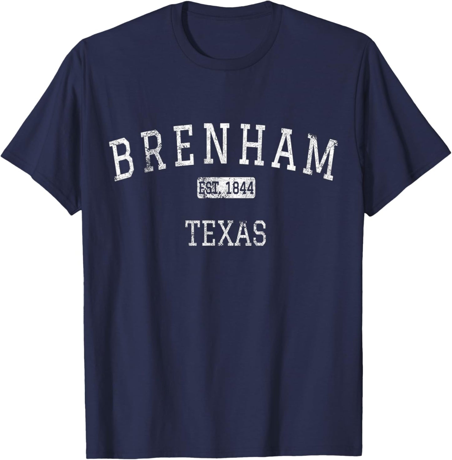Brenham Texas TX Vintage T-Shirt - T-Shirt | Navy