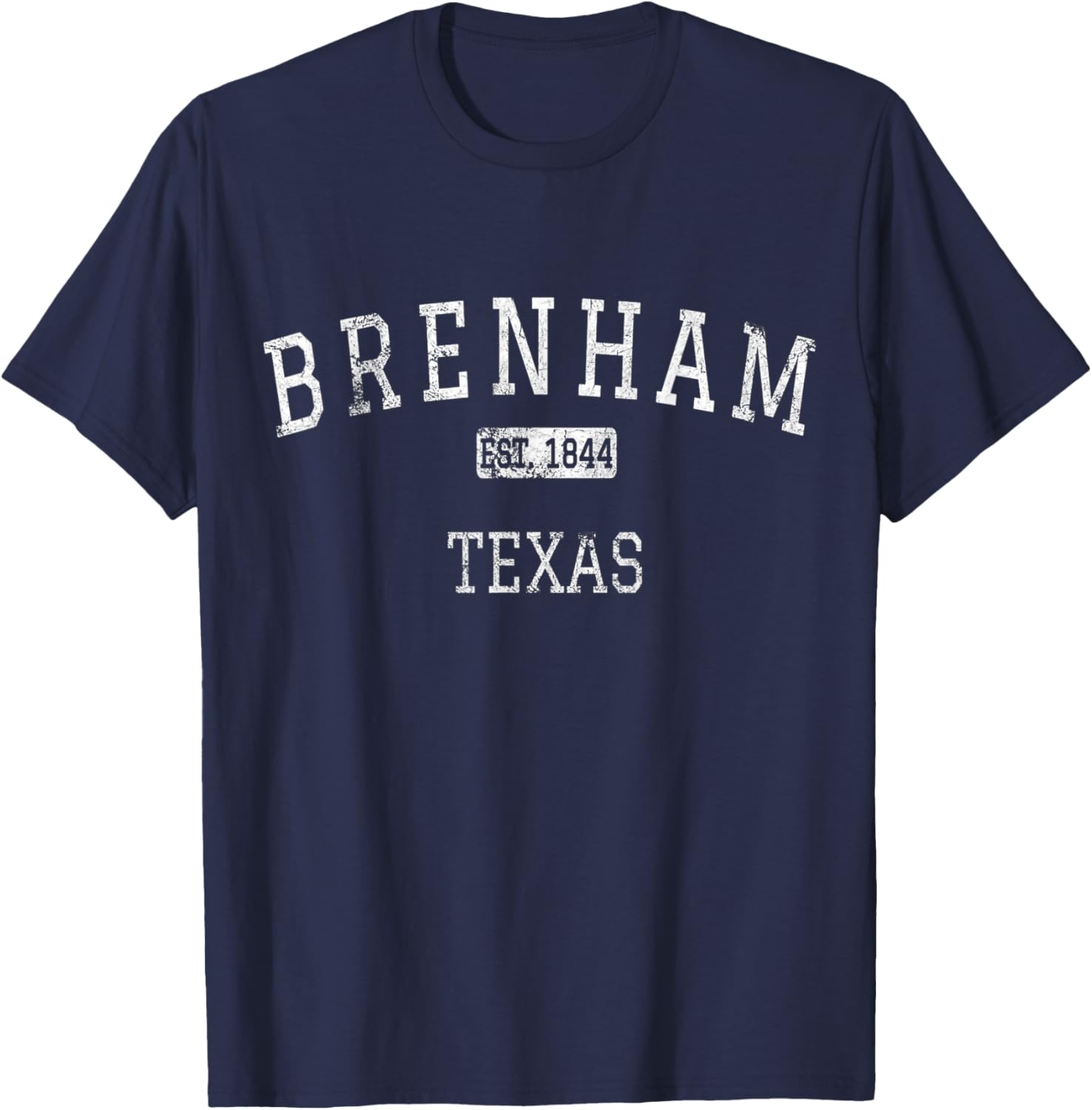 Brenham Texas TX Vintage T-Shirt - T-Shirt | Navy