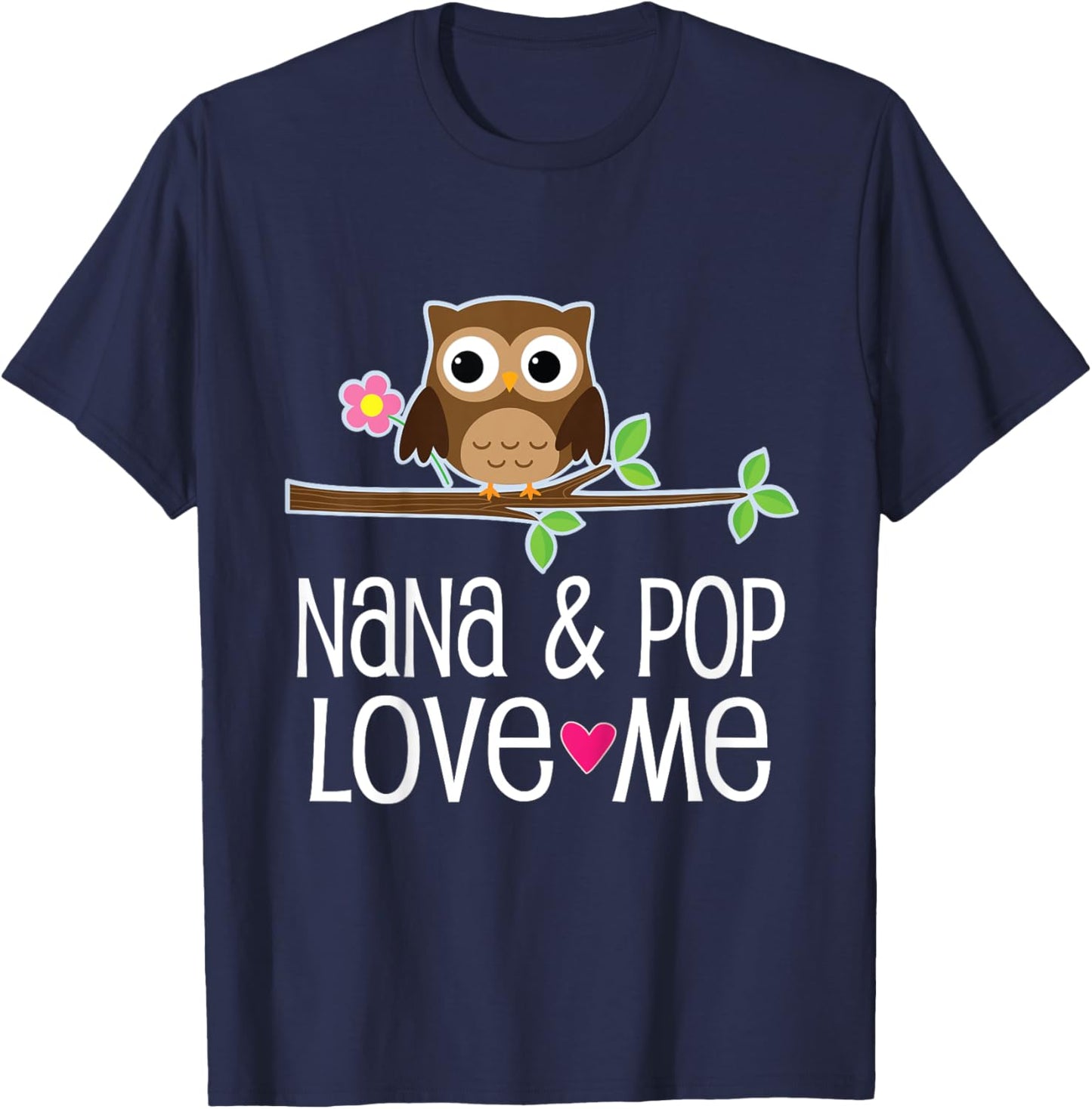 Kids Nana and Pop Love Me Granddaughter Owl T-Shirt - T-Shirt | Navy
