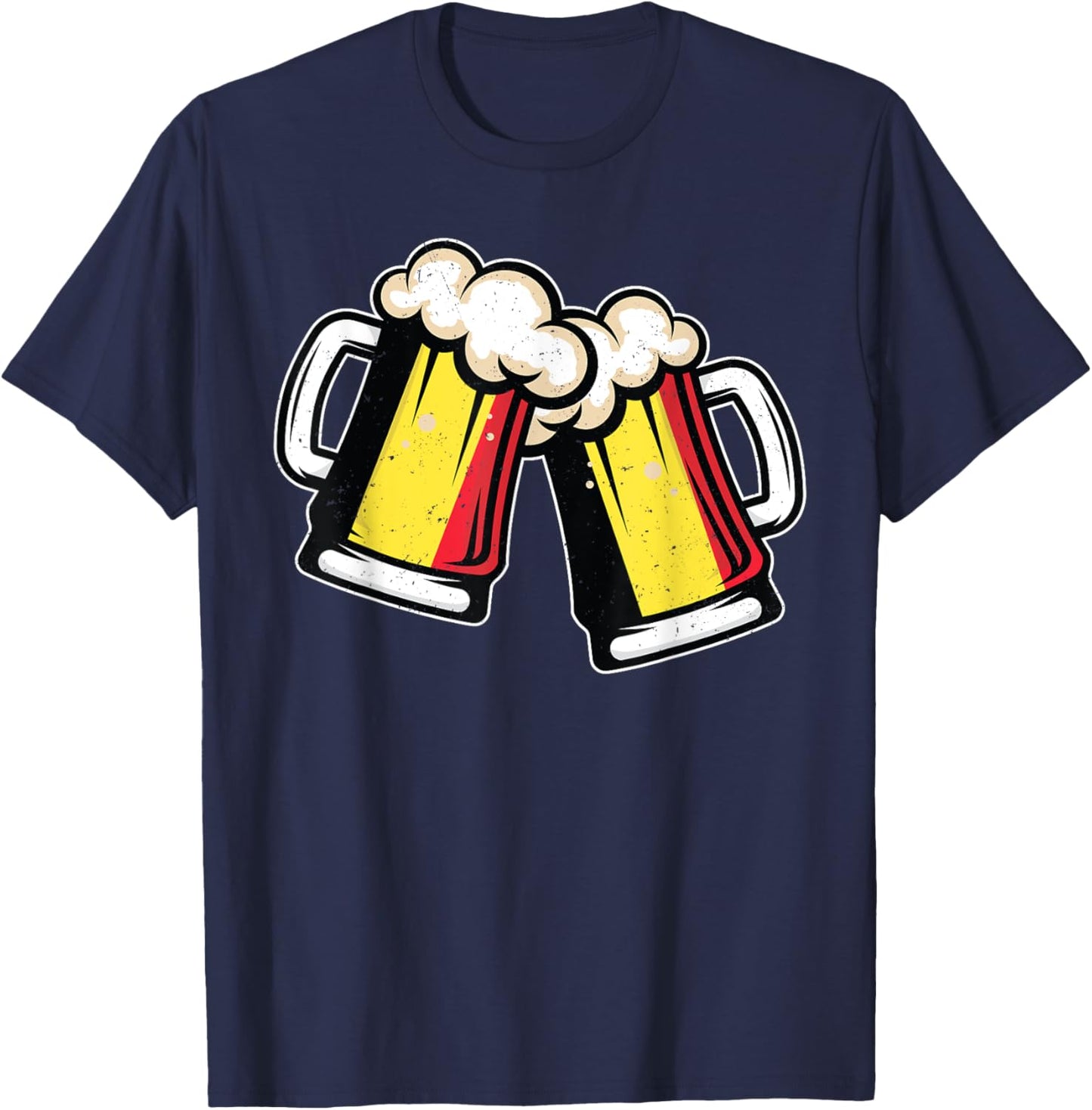 Belgium Flag Beer Mug - Cool Belgian Beer T-Shirt - T-Shirt | Navy
