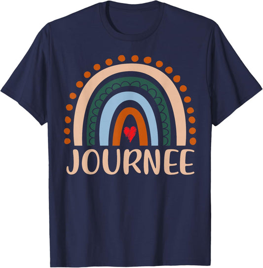 Journee Name Personalized Funny Women Rainbow Journee T-Shirt - T-Shirt | Navy