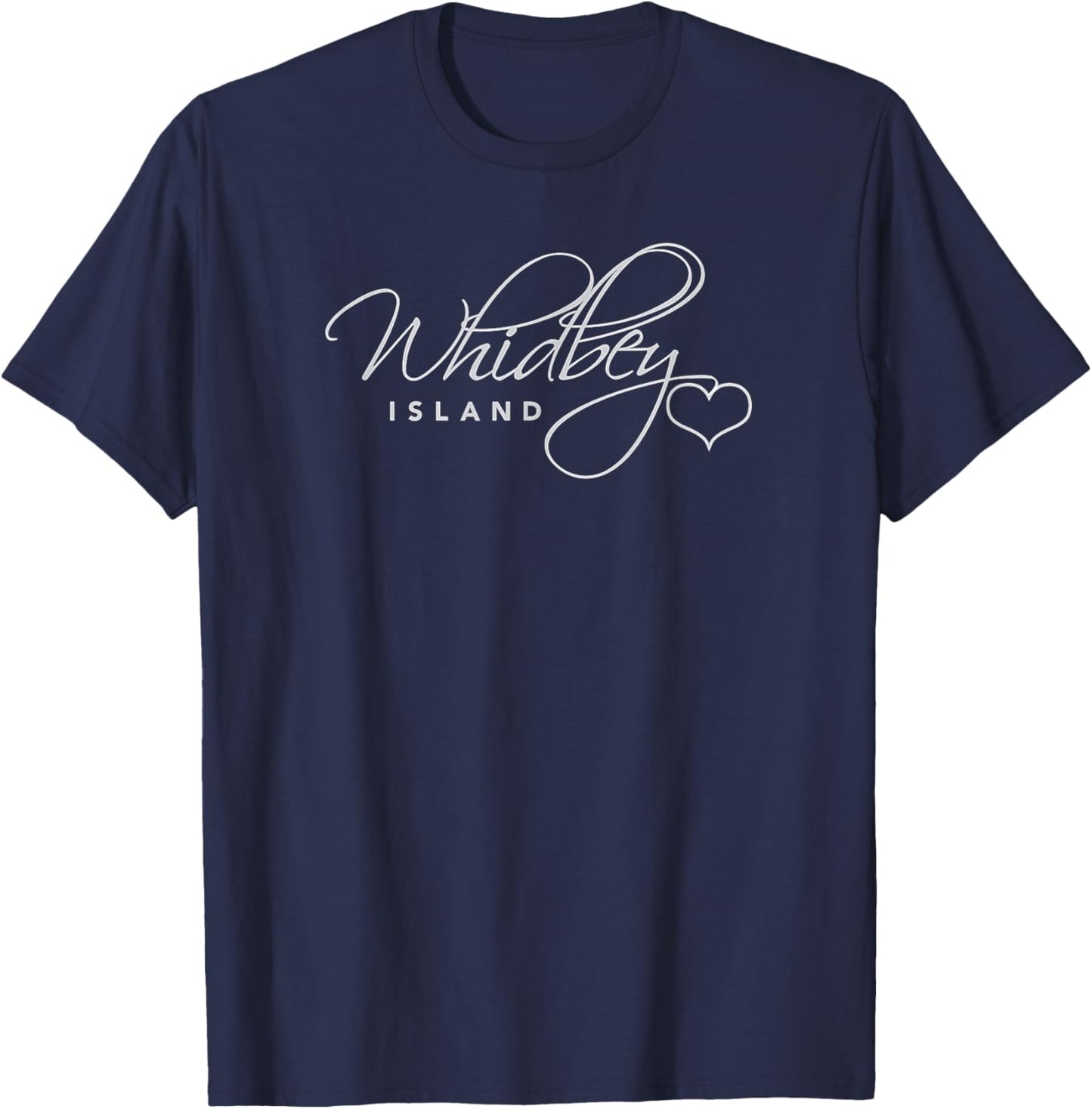 Whidbey Island Washington Heart Coupeville Langley Clinton T-Shirt - T-Shirt | Navy