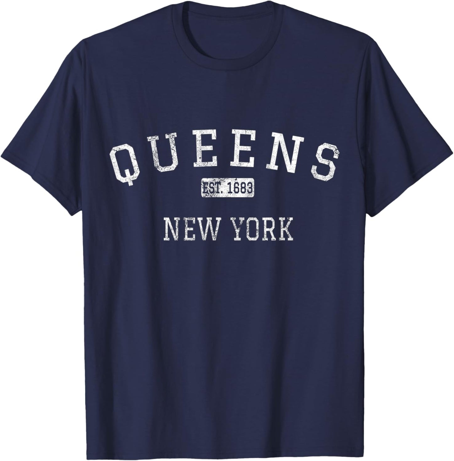 Queens New York NY Vintage T-Shirt - T-Shirt | Navy