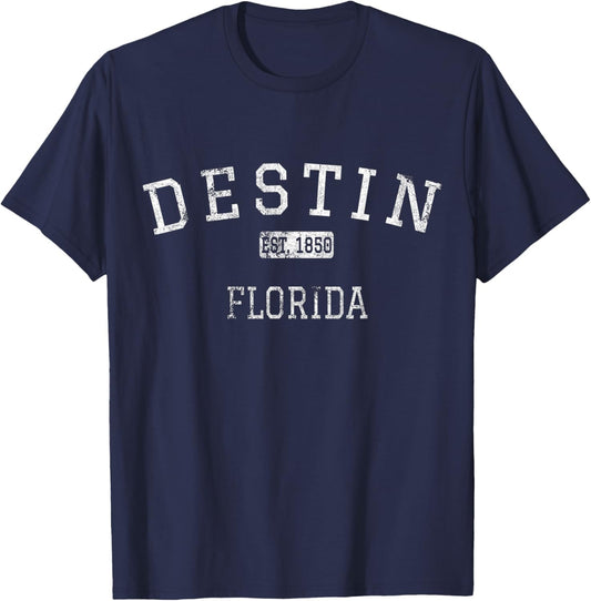 Destin Florida FL Vintage T-Shirt - T-Shirt | Navy