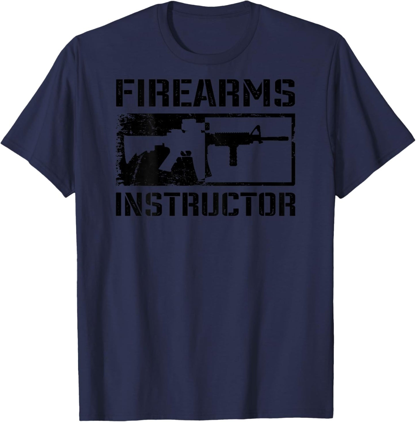 Firearms Instructor (Design ON Back) T-Shirt - T-Shirt | Navy
