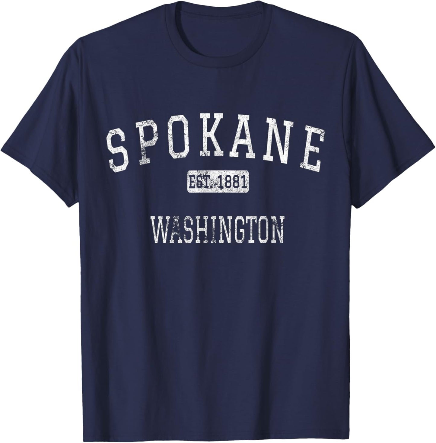 Spokane Washington WA Vintage T-Shirt - T-Shirt | Navy