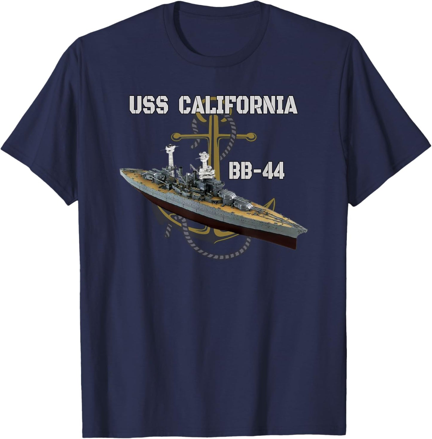 USS California BB-44 Battleship WW2 American Warship Veteran T-Shirt - T-Shirt | Navy