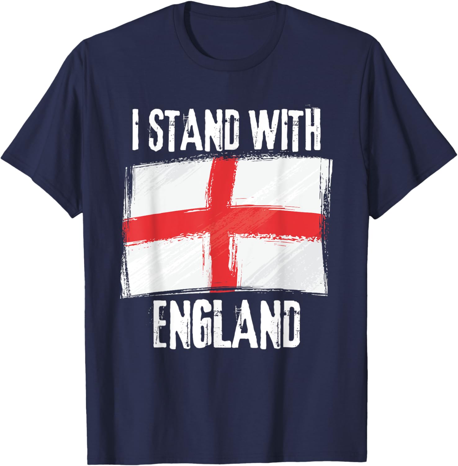 I Stand With England Flag British Flag T-Shirt - T-Shirt | Navy