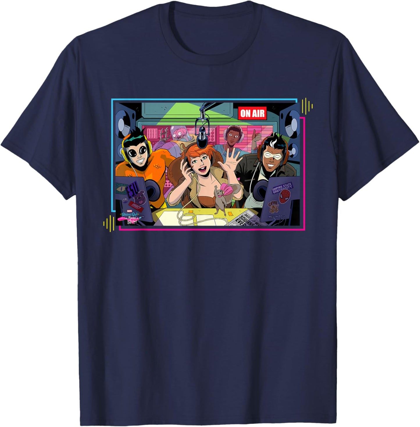 Marvel Squirrel Girl the Unbeatable Radio Show Podcast Team T-Shirt - T-Shirt | Navy