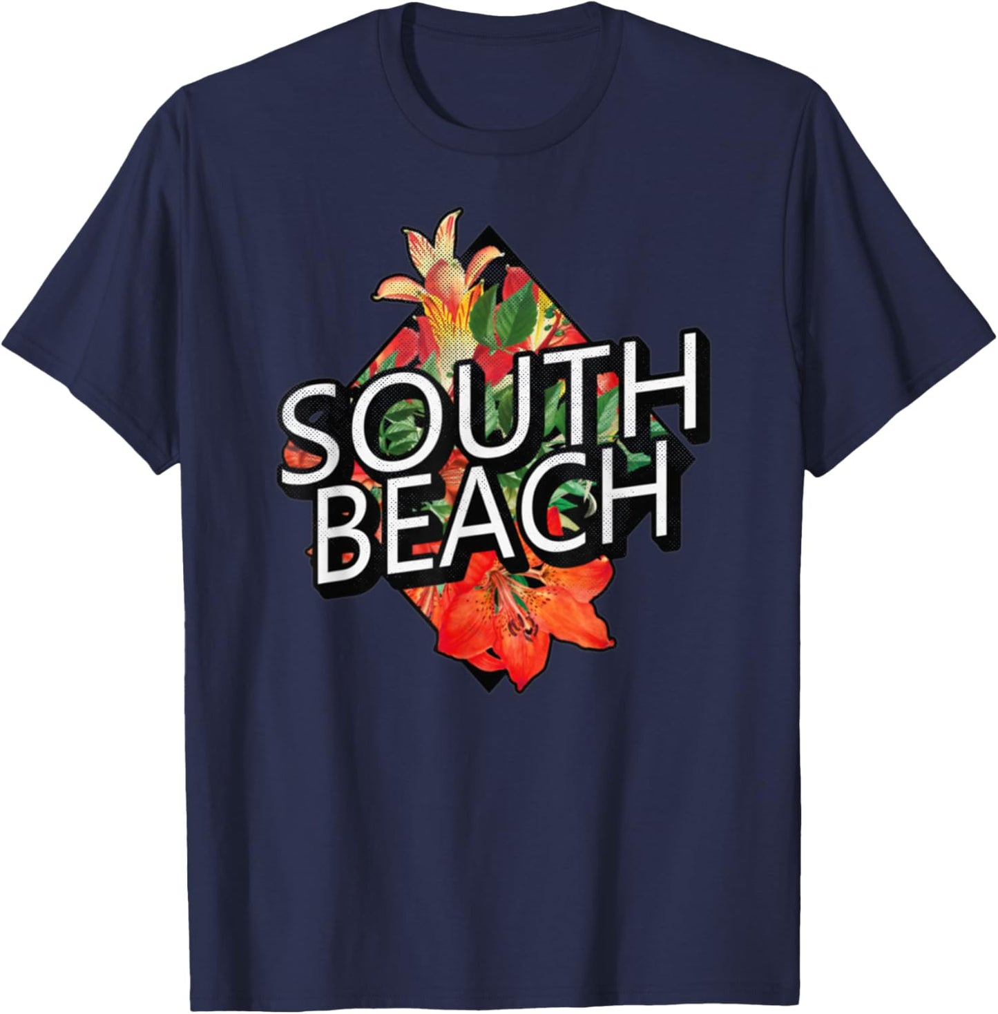 South Beach Miami Florida Beach Tropical Travel Women Kids T-Shirt - T-Shirt | Navy
