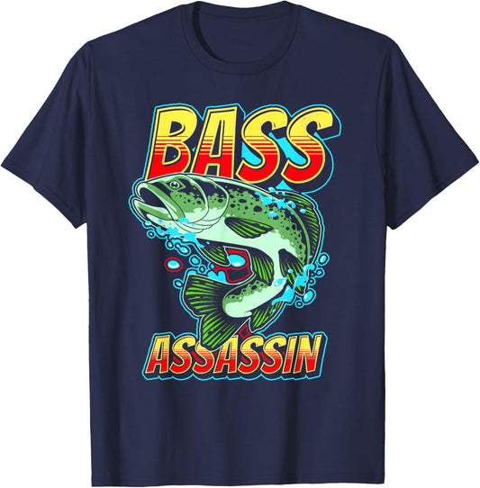 Bass Assassin Funny Fisherman Bass Fish Jumping Cute T-Shirt - T-Shirt | Navy