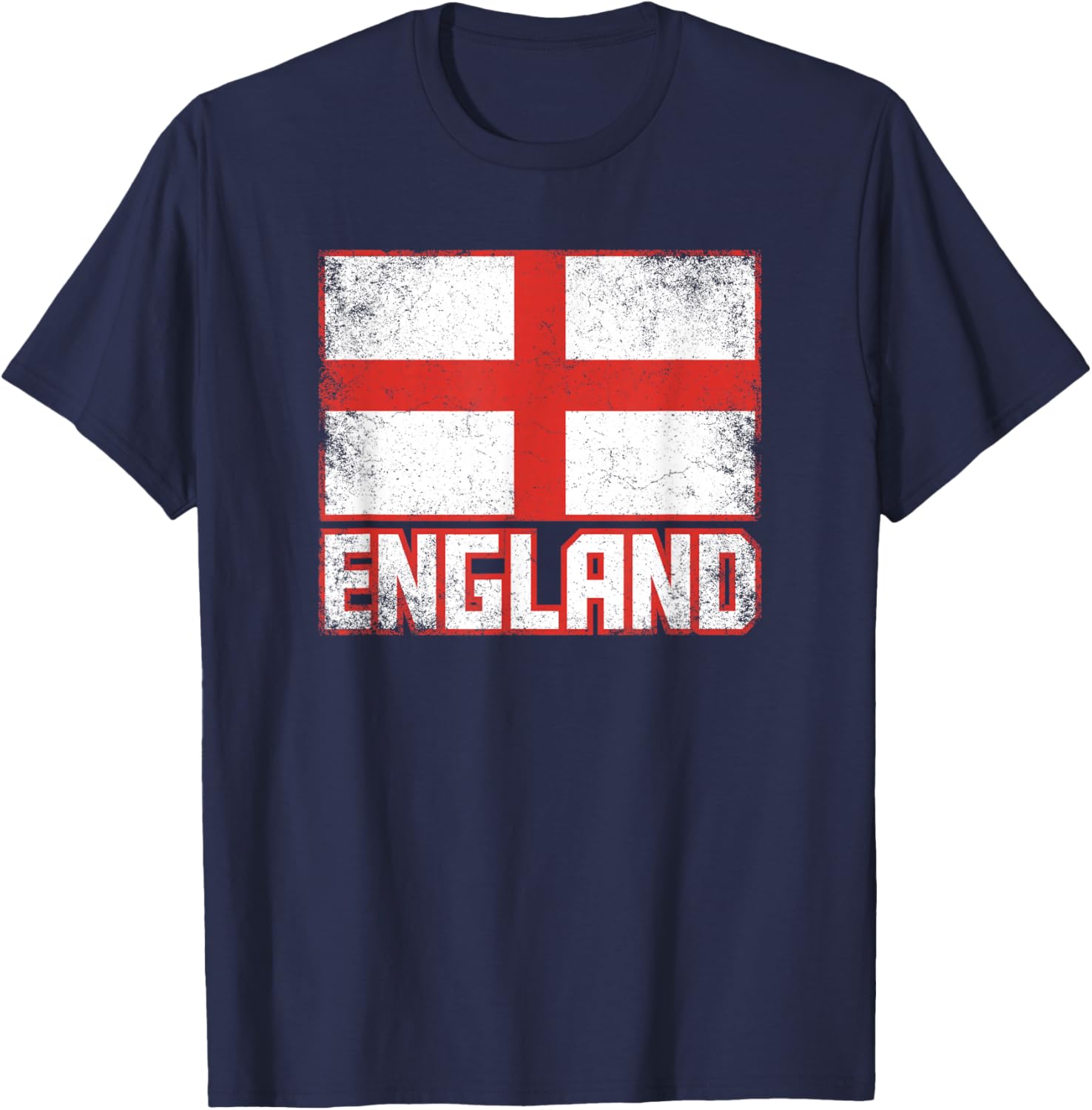 England Flag Vintage Retro Country English Pride T-Shirt - T-Shirt | Navy