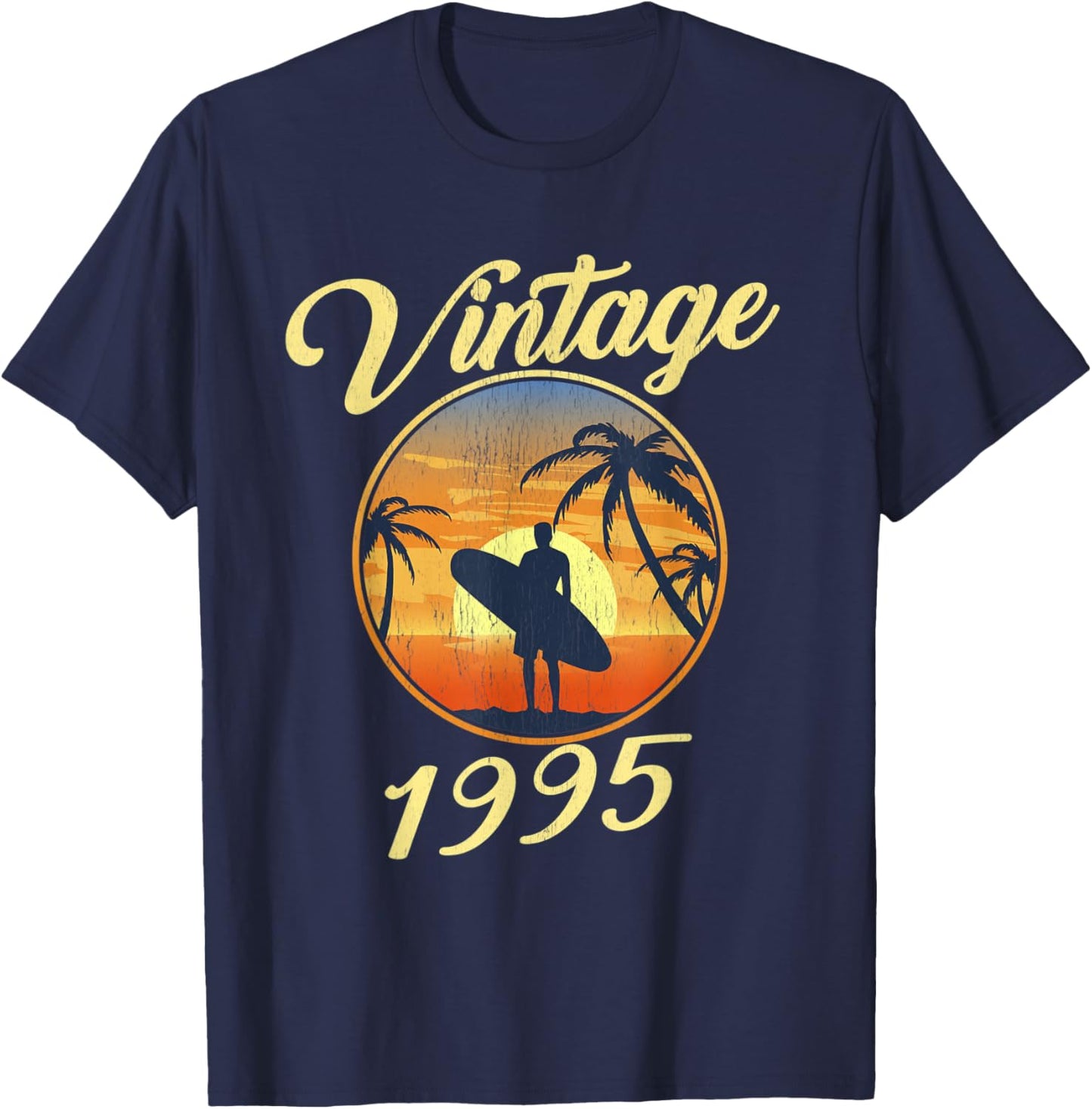 Vintage 1995 born in 1995 summer surf gift Men Women Kids T-Shirt - T-Shirt | Navy