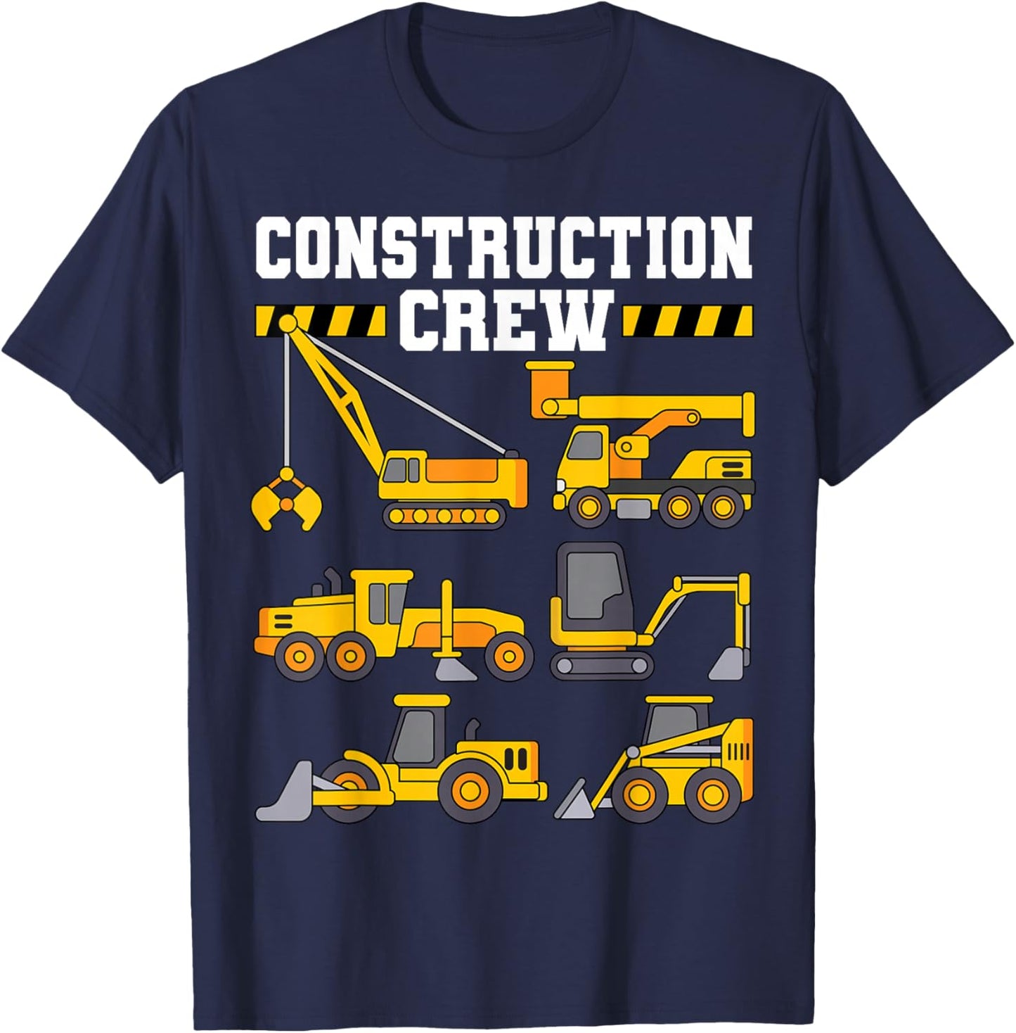 Construction Crew Worker Excavator Shirt Toddler Boys Girls T-Shirt - T-Shirt | Navy