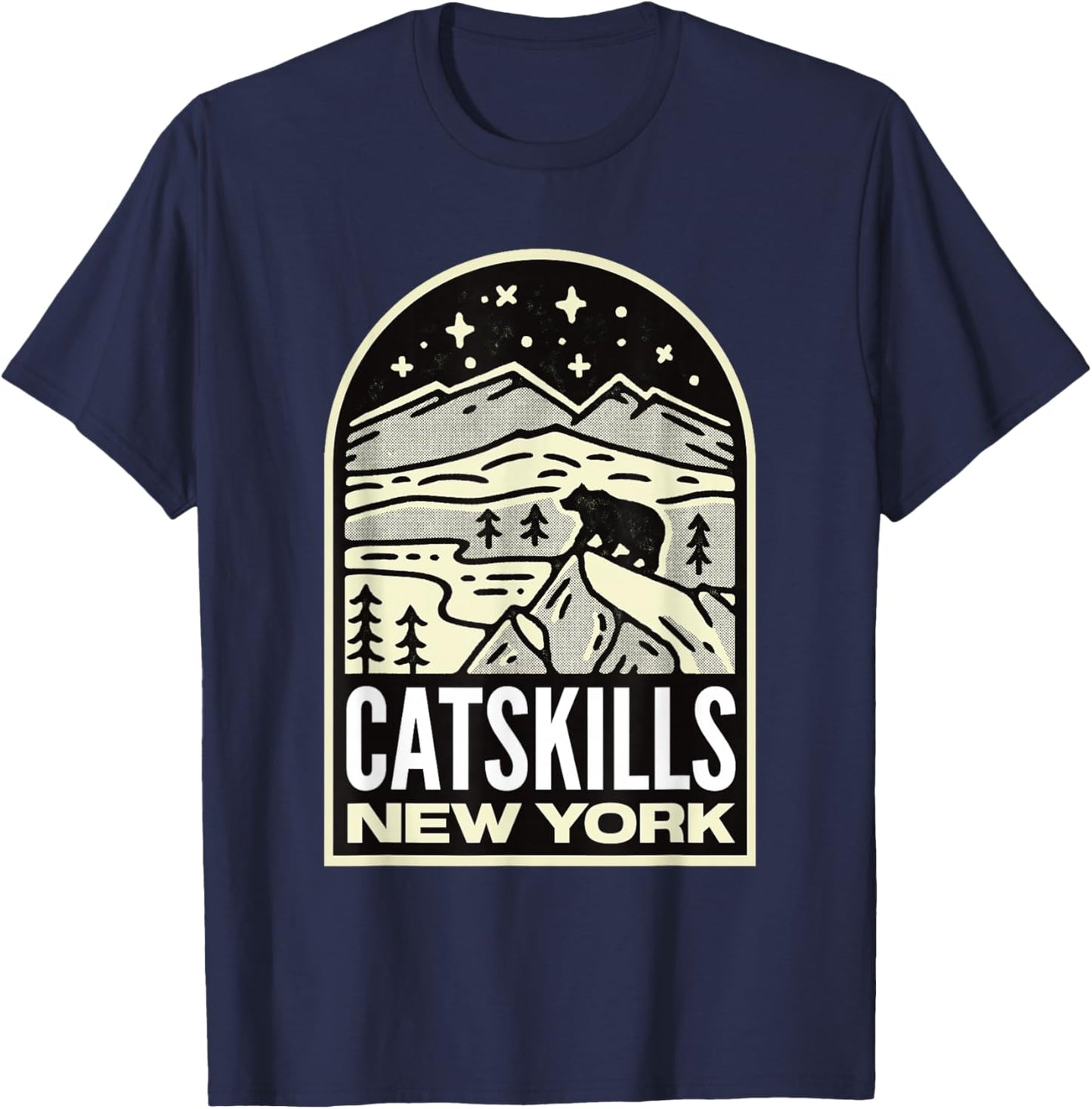 Catskills New York Mountains Vintage T-Shirt - T-Shirt | Navy