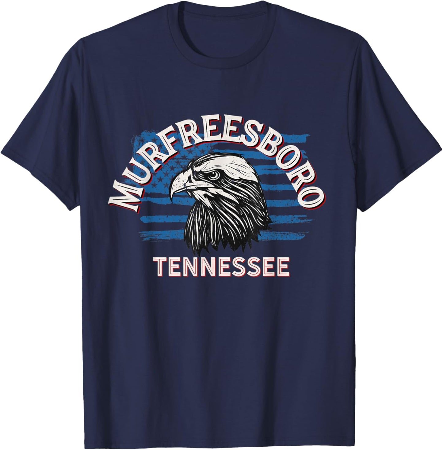 Retro Eagle USA Flag Tennessee - Vintage Murfreesboro Women Men T-Shirt - T-Shirt | Navy