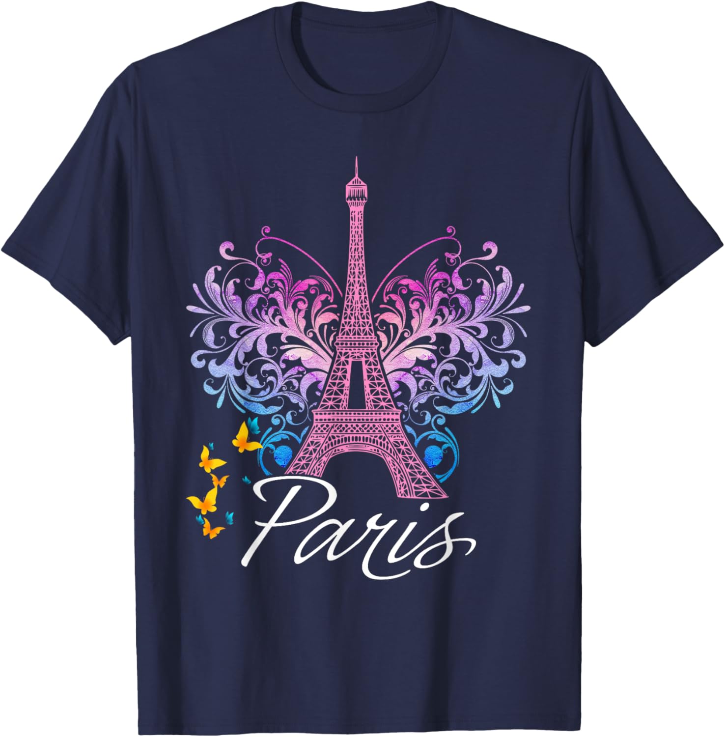 Eiffel Tower Paris Holiday France Shirt Souvenir Women Kids T-Shirt - T-Shirt | Navy