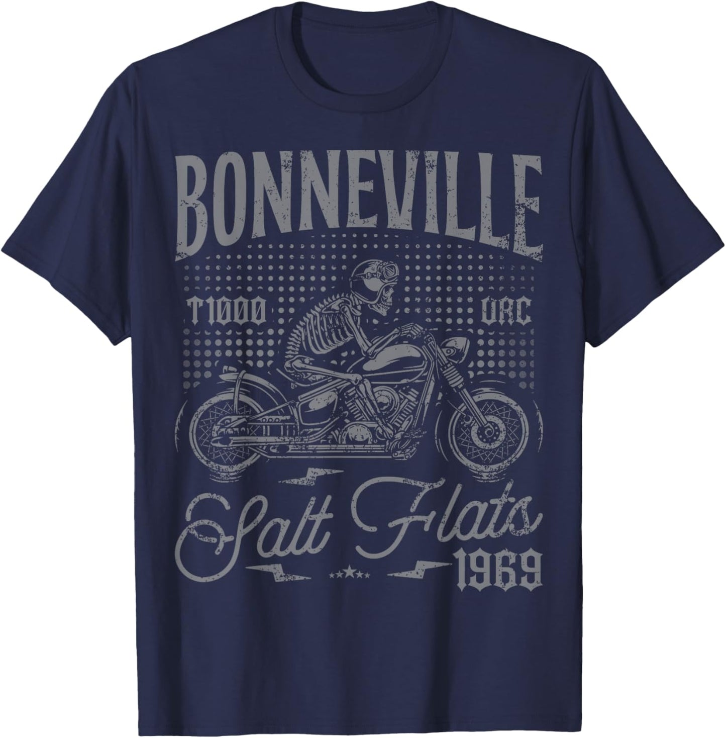 Bonneville Salt Flats Motorcycle Racing Vintage Biker T-Shirt - T-Shirt | Navy