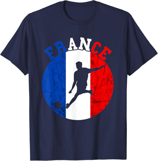 France Soccer Team Soccer Player Flag France Soccer Team T-Shirt - T-Shirt | Navy