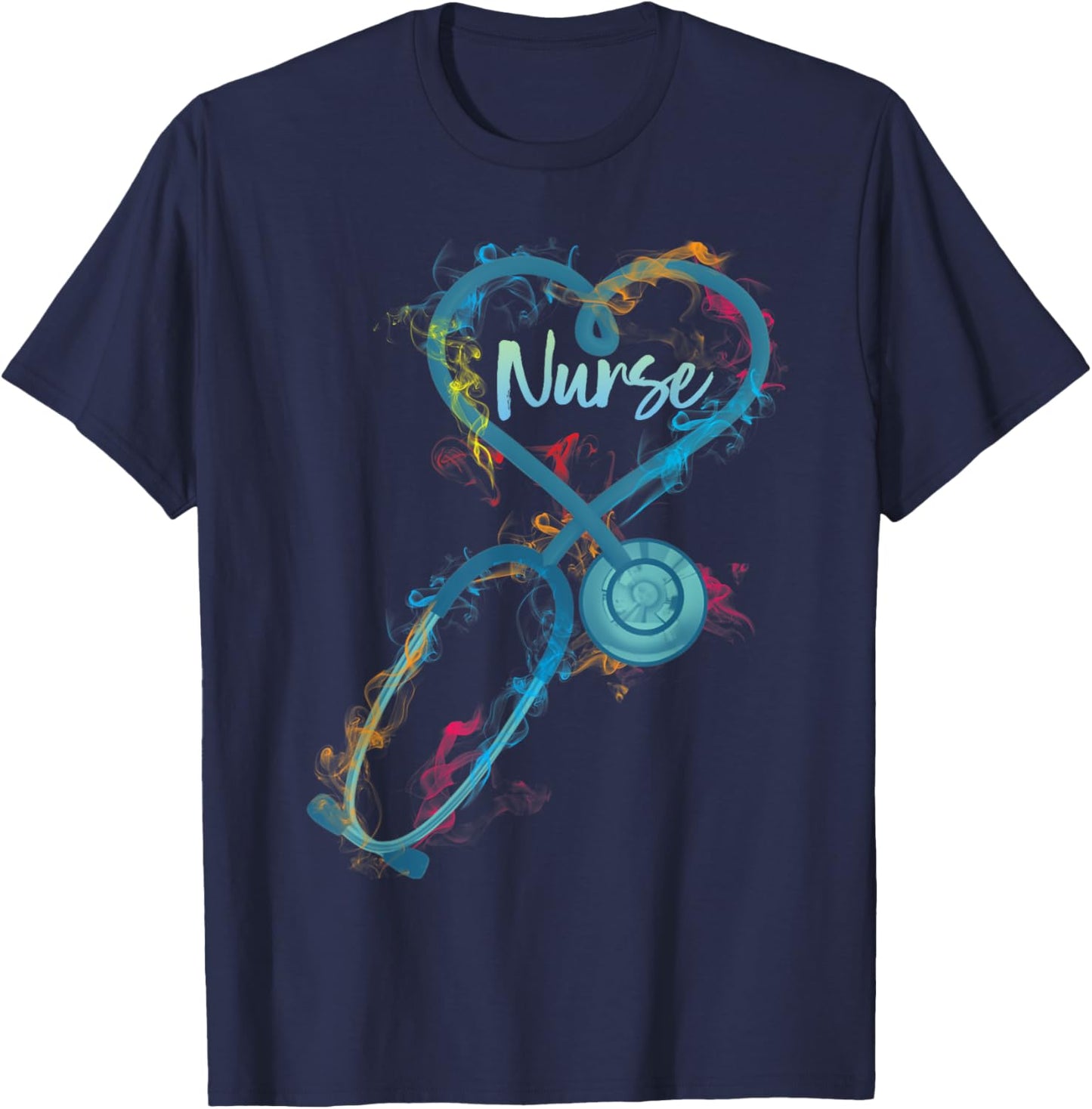Nurse Stethoscope Heartbeat EKG Medical RN Gift T-Shirt - T-Shirt | Navy