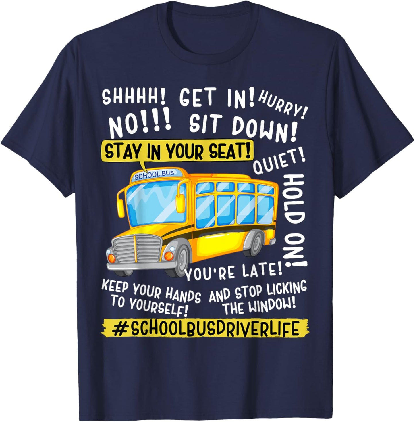 Funny School Bus Driver Life Last Day of School Teacher Kids T-Shirt - T-Shirt | Navy