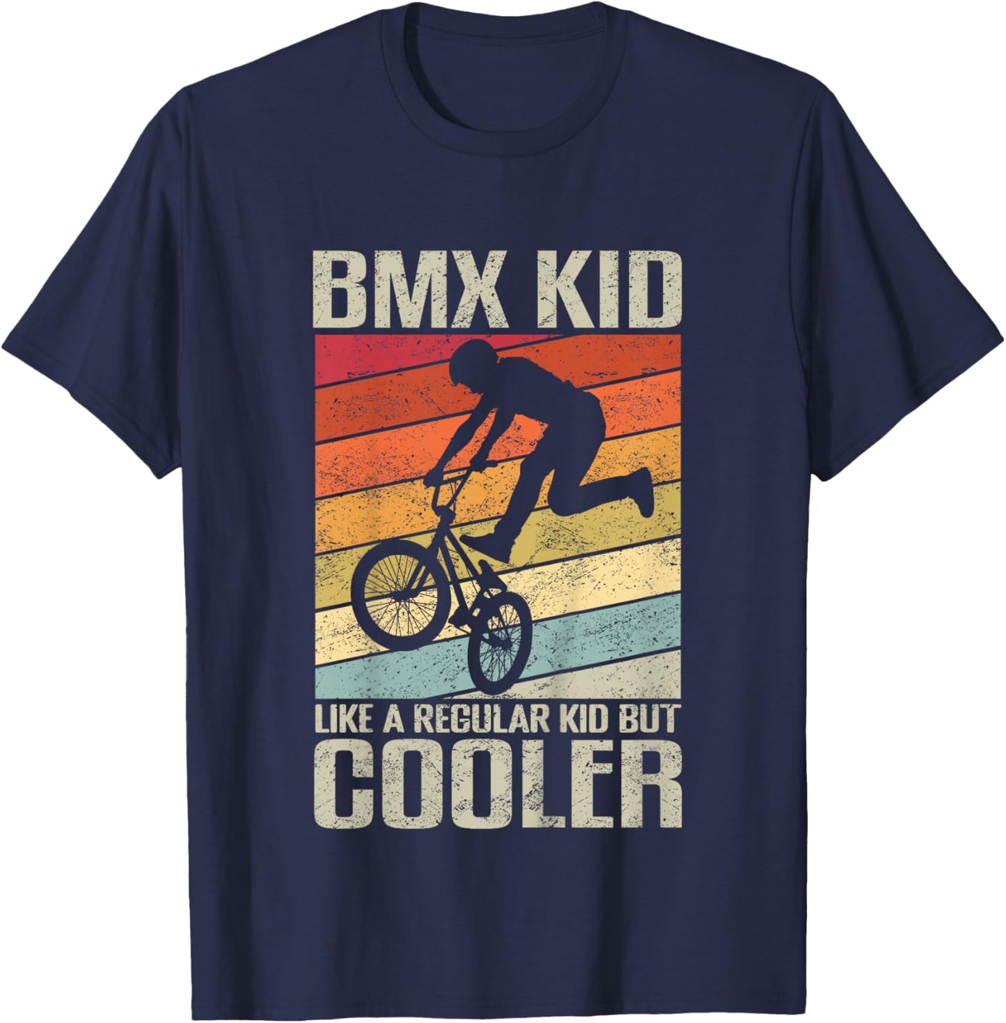Kids BMX Gift BMX Shirt for Kids & Bikes BMX Stunt T-Shirt - T-Shirt | Navy