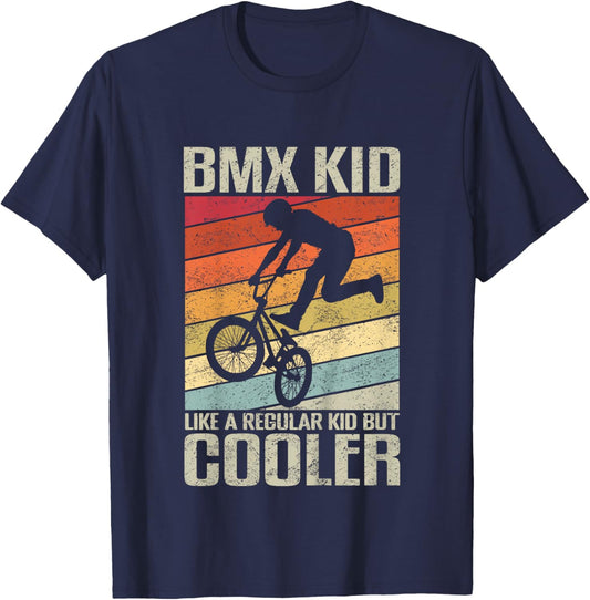 Kids BMX Gift BMX Shirt for Kids & Bikes BMX Stunt T-Shirt - T-Shirt | Navy