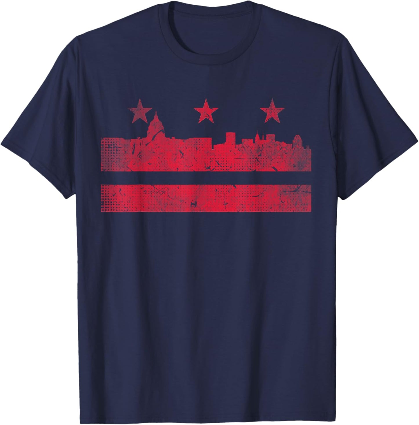 Washington DC City Skyline Vintage Silhouette USA Men Women T-Shirt - T-Shirt | Navy