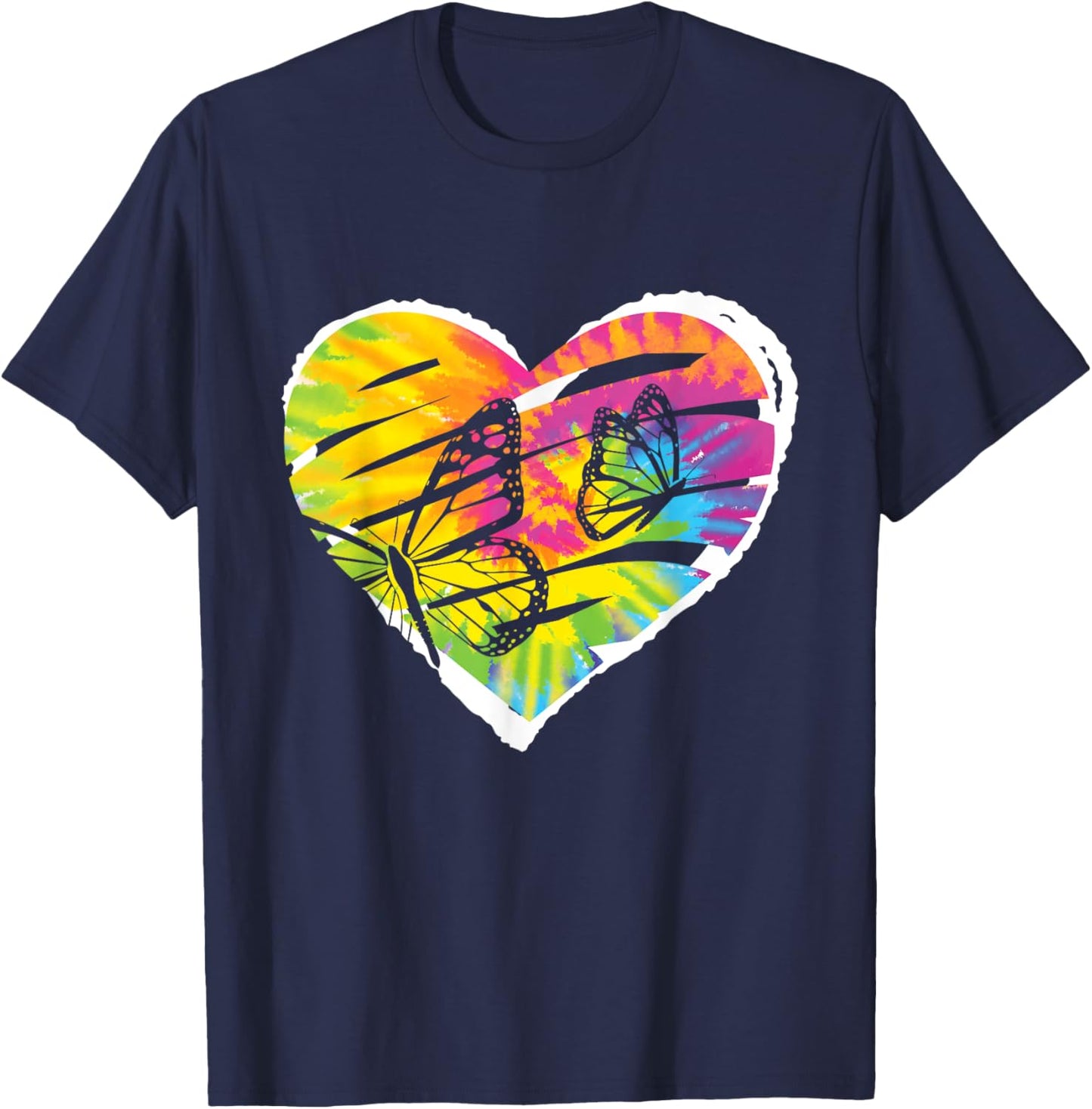Tie Dye Butterfly Lover - Gardener Entomology Butterflies T-Shirt - T-Shirt | Navy