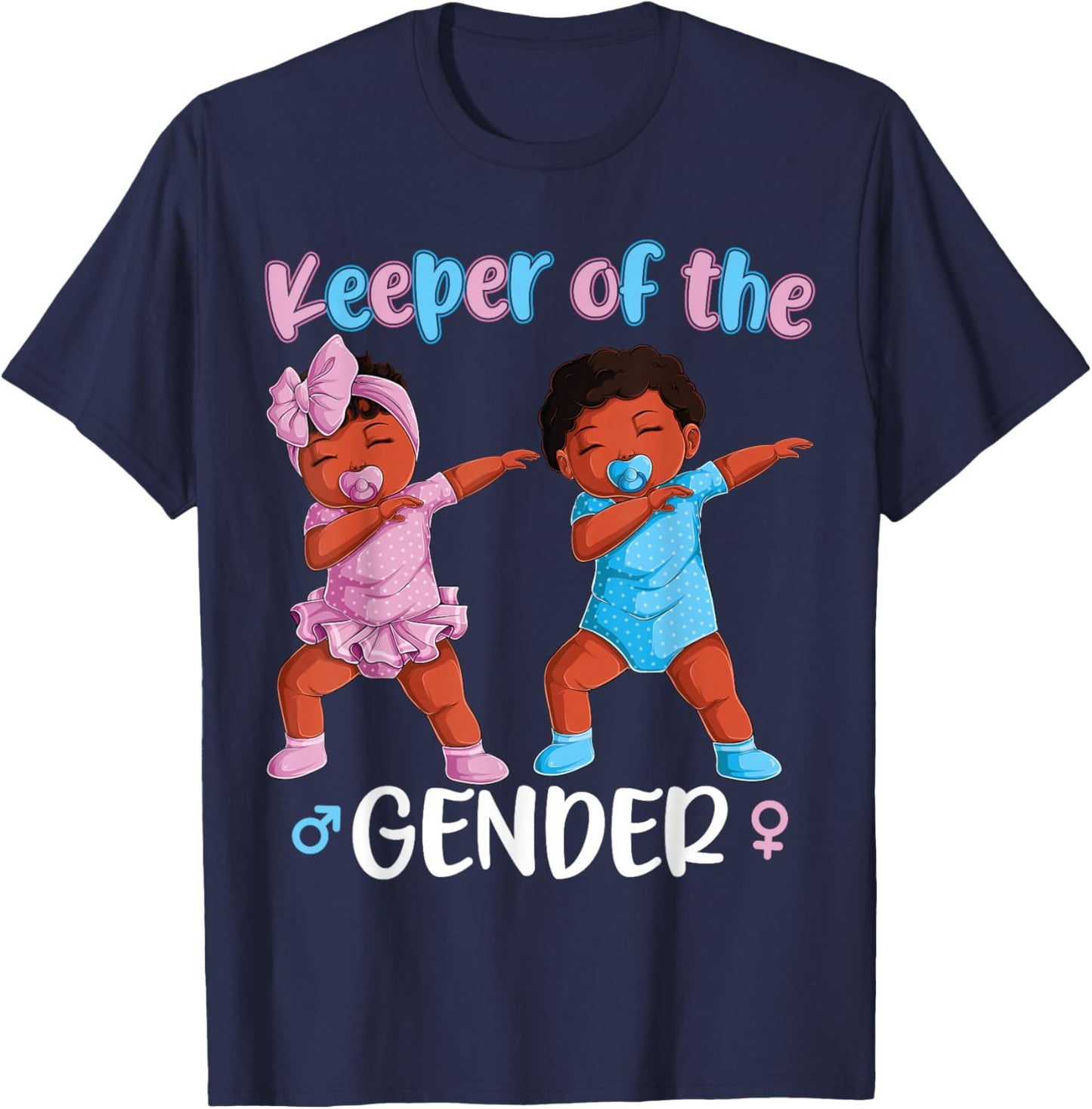Keeper Of The Gender Reveal Black Baby Announcement Women T-Shirt - T-Shirt | Navy