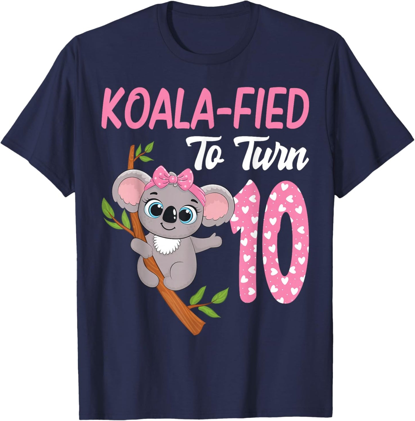 10 Year Old Koala 10th Birthday Party Animal Koala Lover T-Shirt - T-Shirt | Navy