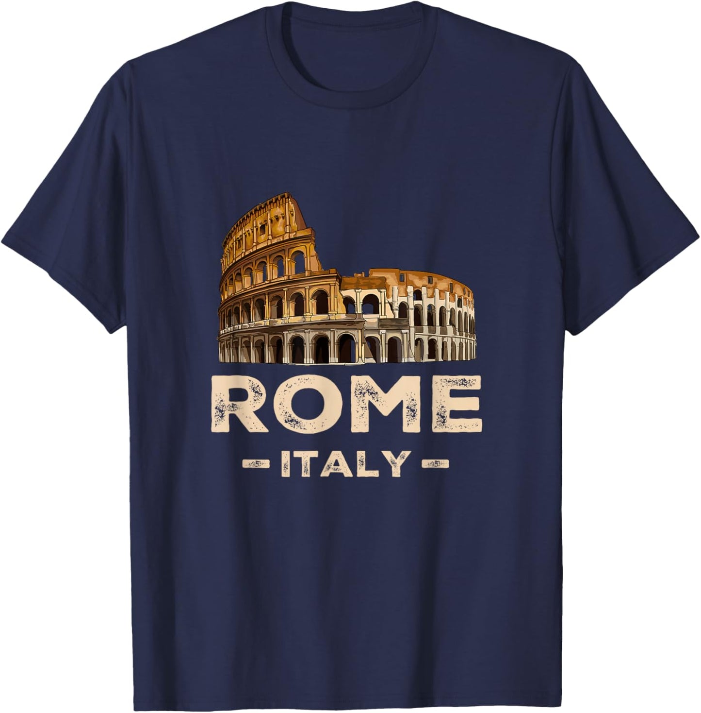 Cool Vintage Roma Italia Colosseum Souvenirs, Rome Italy T-Shirt - T-Shirt | Navy