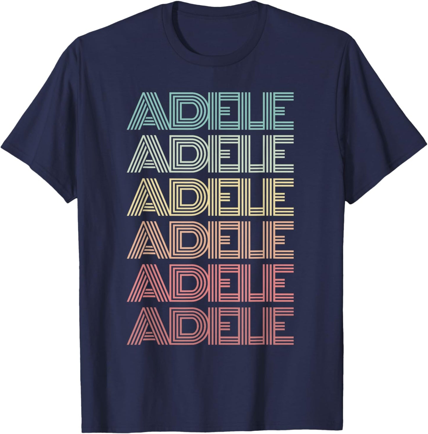 First Name ADELE Girl Retro Italian Nametag Groovy 60s 70s T-Shirt - T-Shirt | Navy