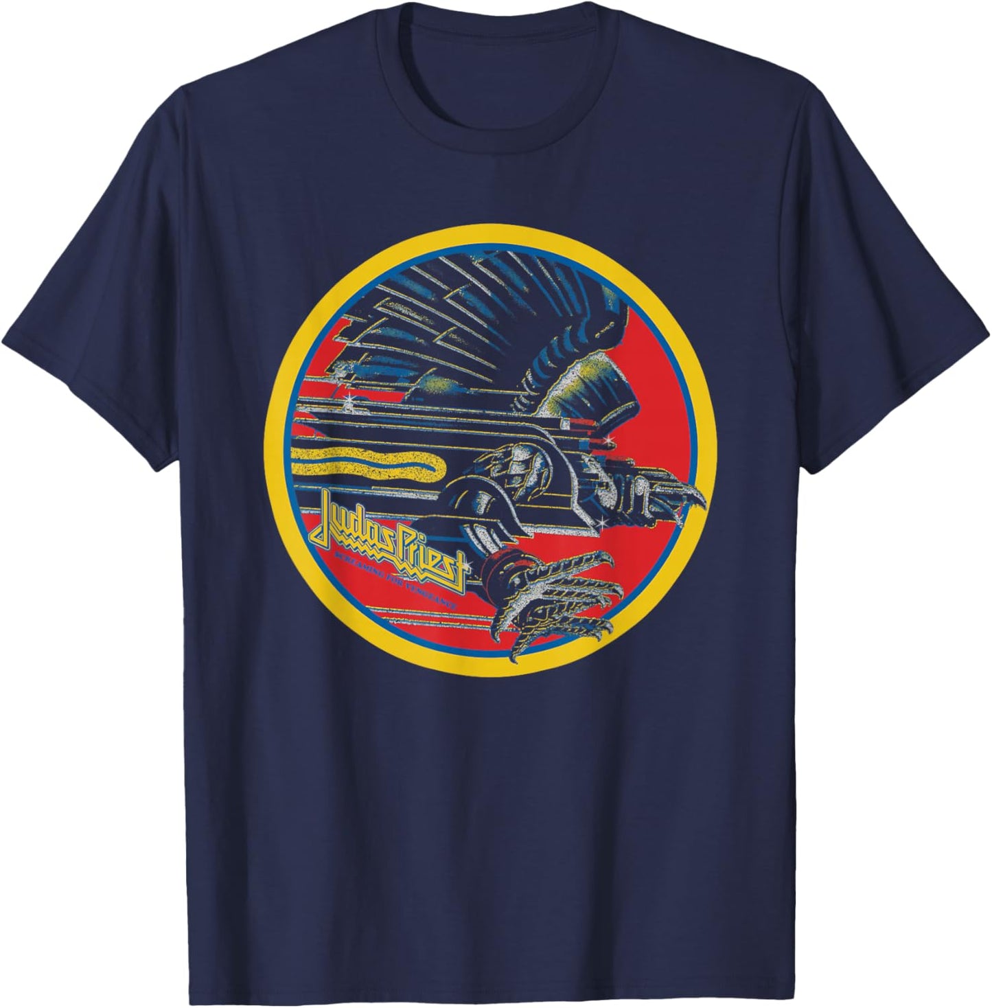 Judas Priest - Screaming For Vengeance Circle Vintage T-Shirt - T-Shirt | Navy