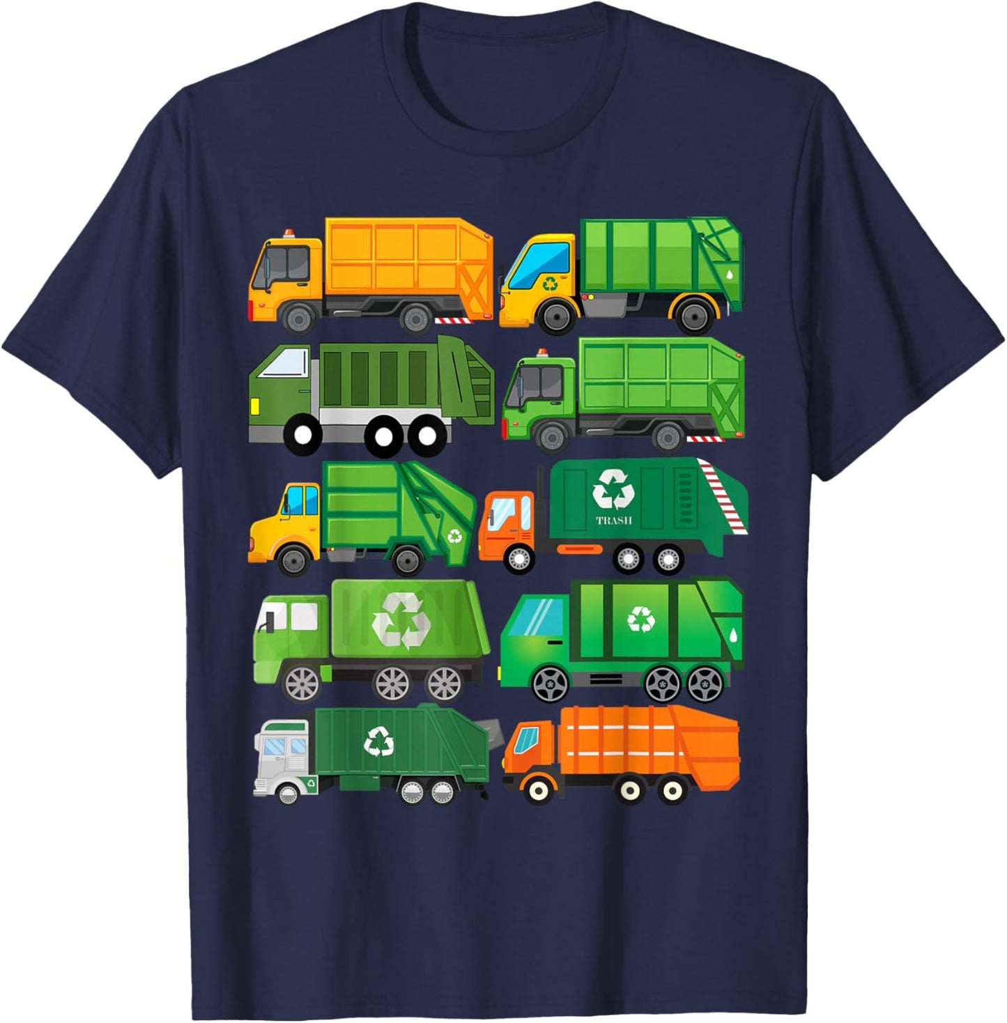 Garbage Truck Recycling Day Trash Waste Separation Birthday T-Shirt - T-Shirt | Navy