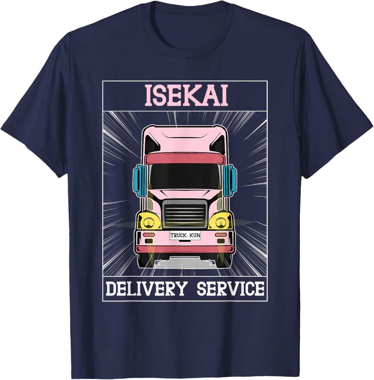Truck-kun Isekai Delivery Service sekai Express Truck-kun T-Shirt - T-Shirt | Navy