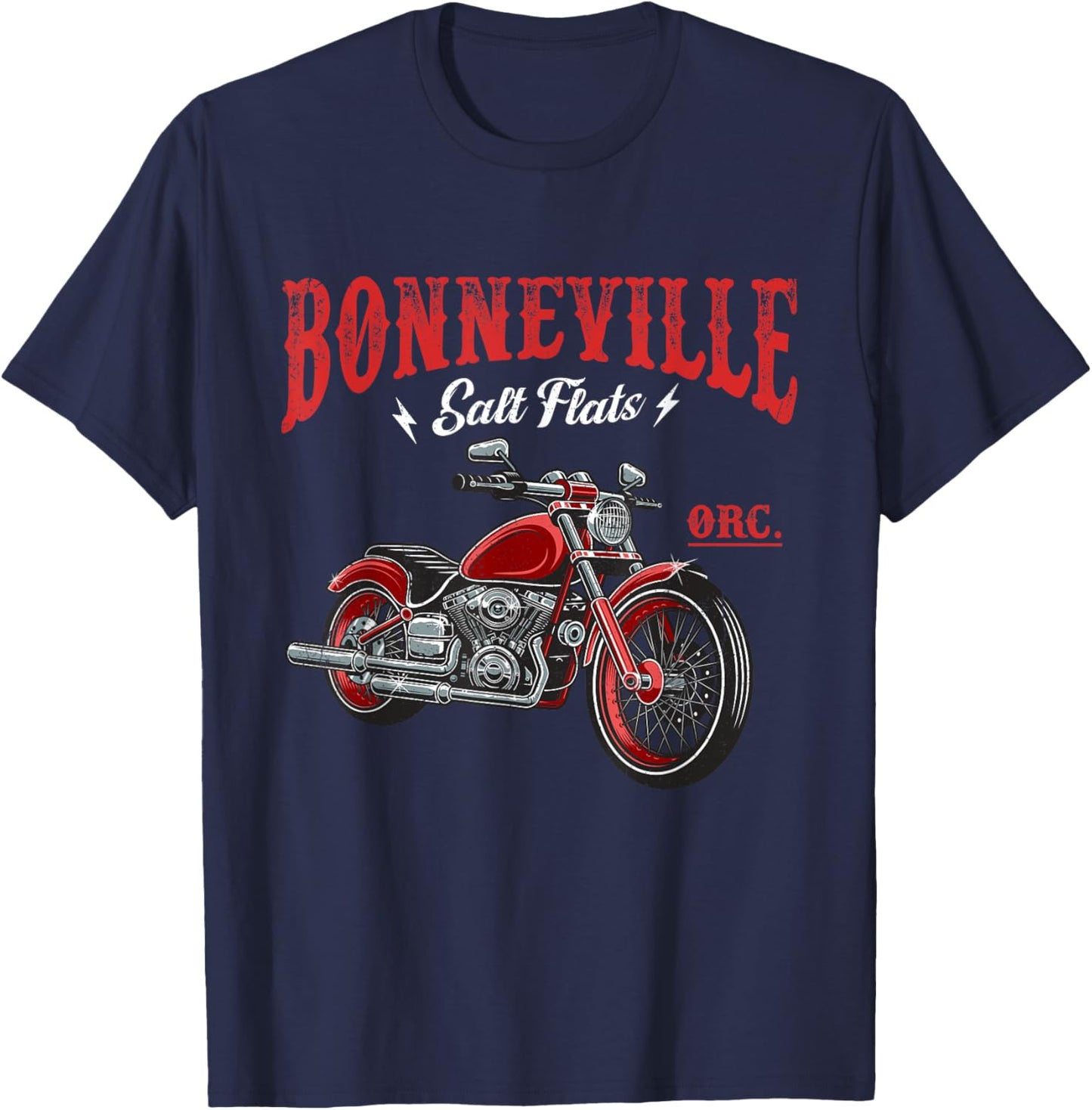 Vintage Motorcycle Racing Bonneville Salt Flats Biker Lover T-Shirt - T-Shirt | Navy