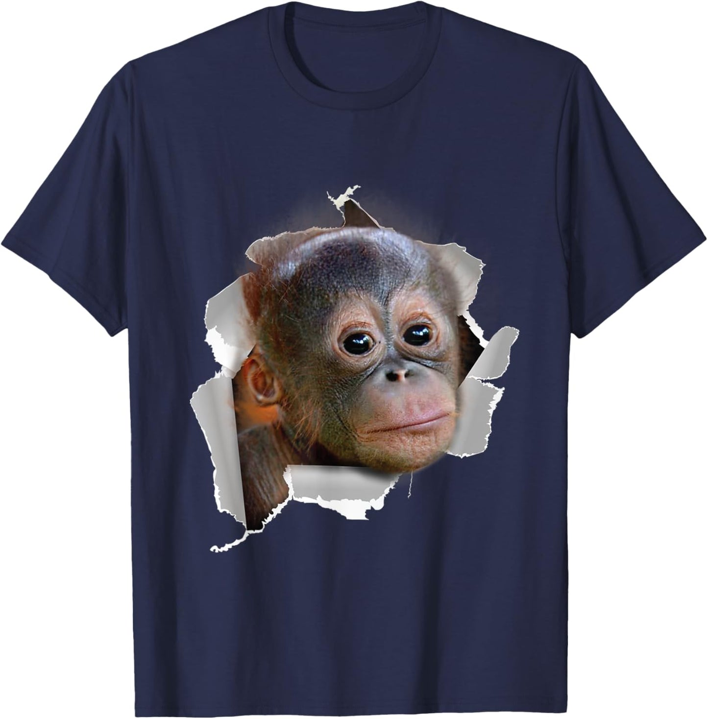 Funny Monkey Baby Orang Utan Orang Utan Face Costume T-Shirt - T-Shirt | Navy