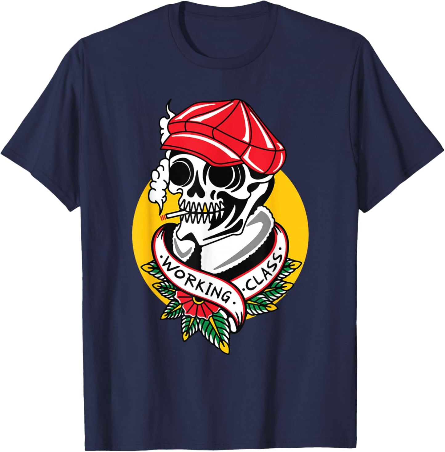 Working Class American Traditional Tattoo Old School Flash T-Shirt - T-Shirt | Navy