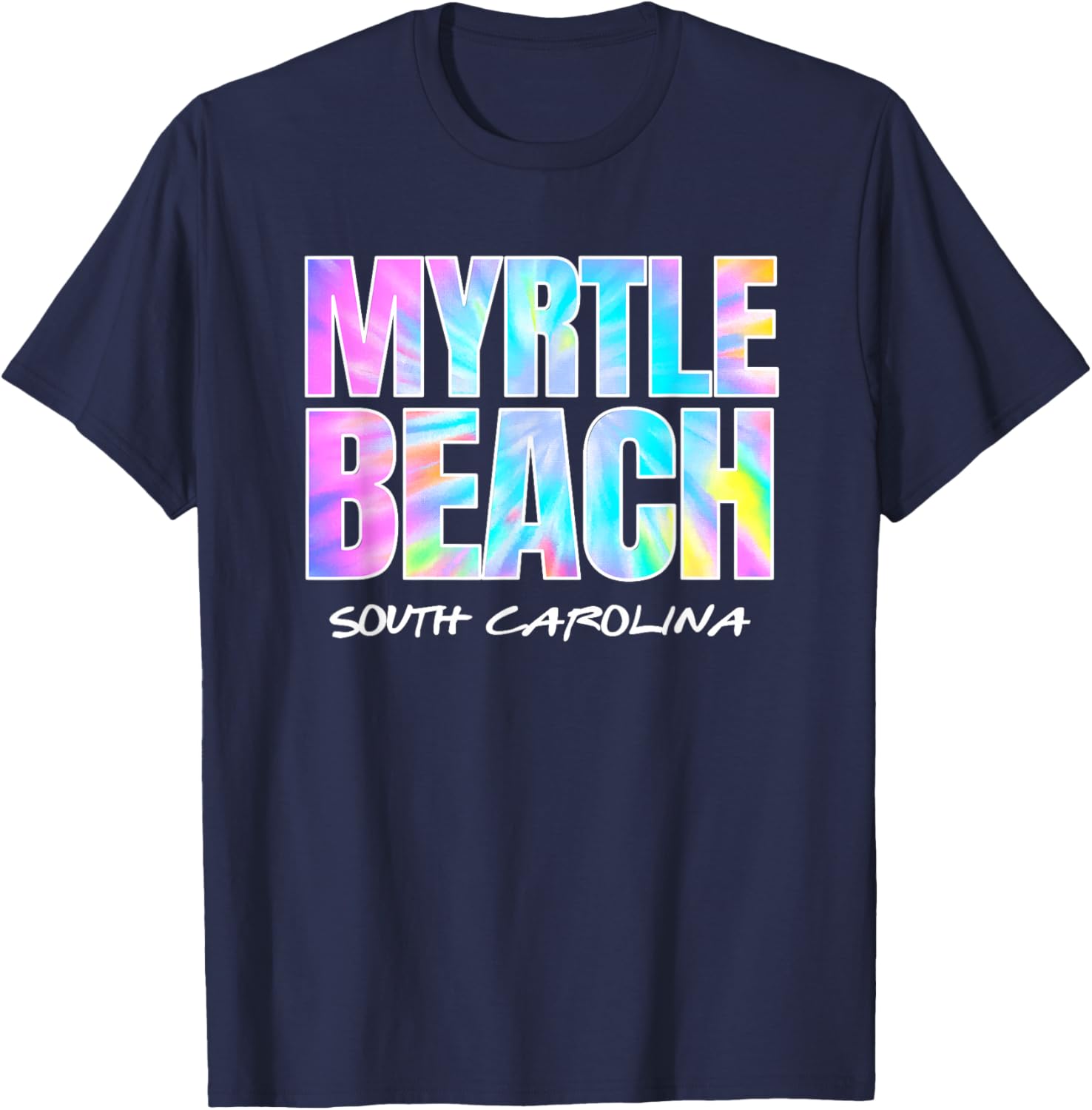 Vintage Tie Dye Myrtle Beach South Carolina Souvenir T-Shirt - T-Shirt | Navy