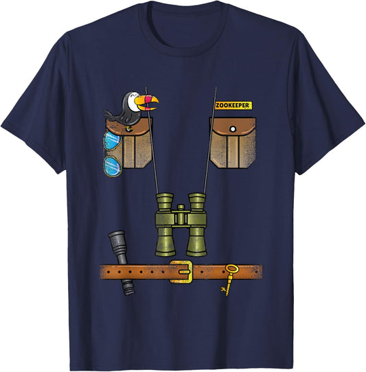 Safari Zookeeper Costume Halloween T-Shirt - T-Shirt | Navy
