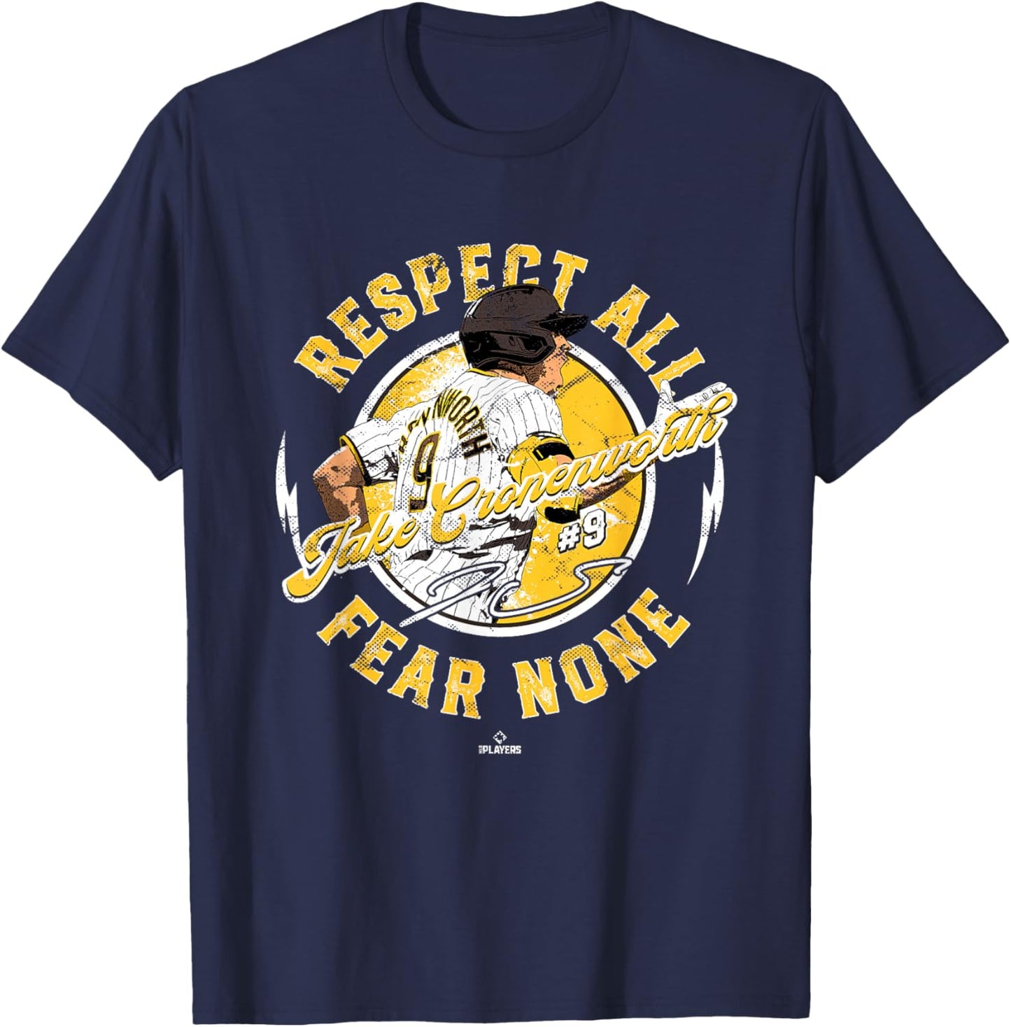 Respect All Fear None Jake Cronenworth San Diego MLBPA T-Shirt - T-Shirt | Navy