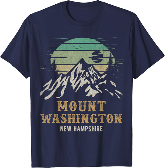 Retro Mount Washington NH Merchandise Hiking Mt Washington T-Shirt - T-Shirt | Navy