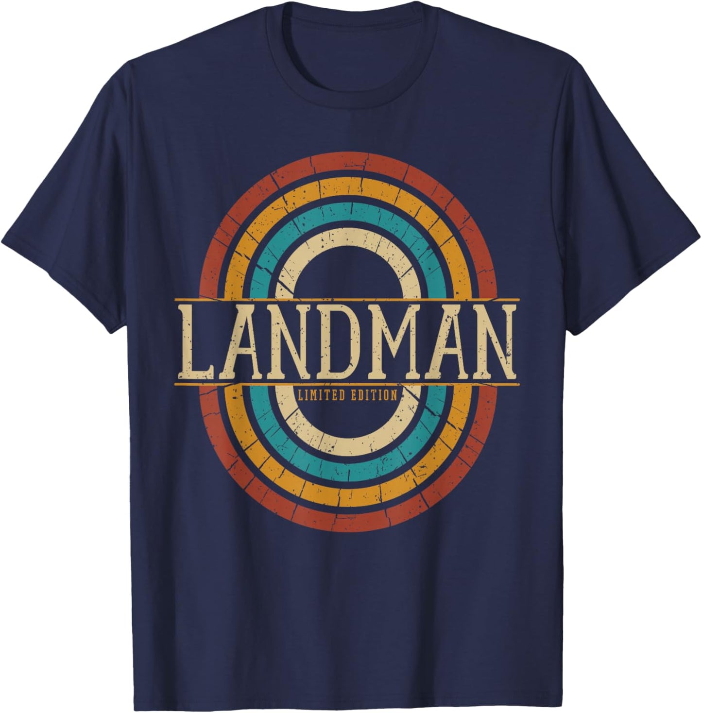 Landman Vintage Retro Black Adults Vintage Fashion Enthusiasts T-Shirt - T-Shirt | Navy