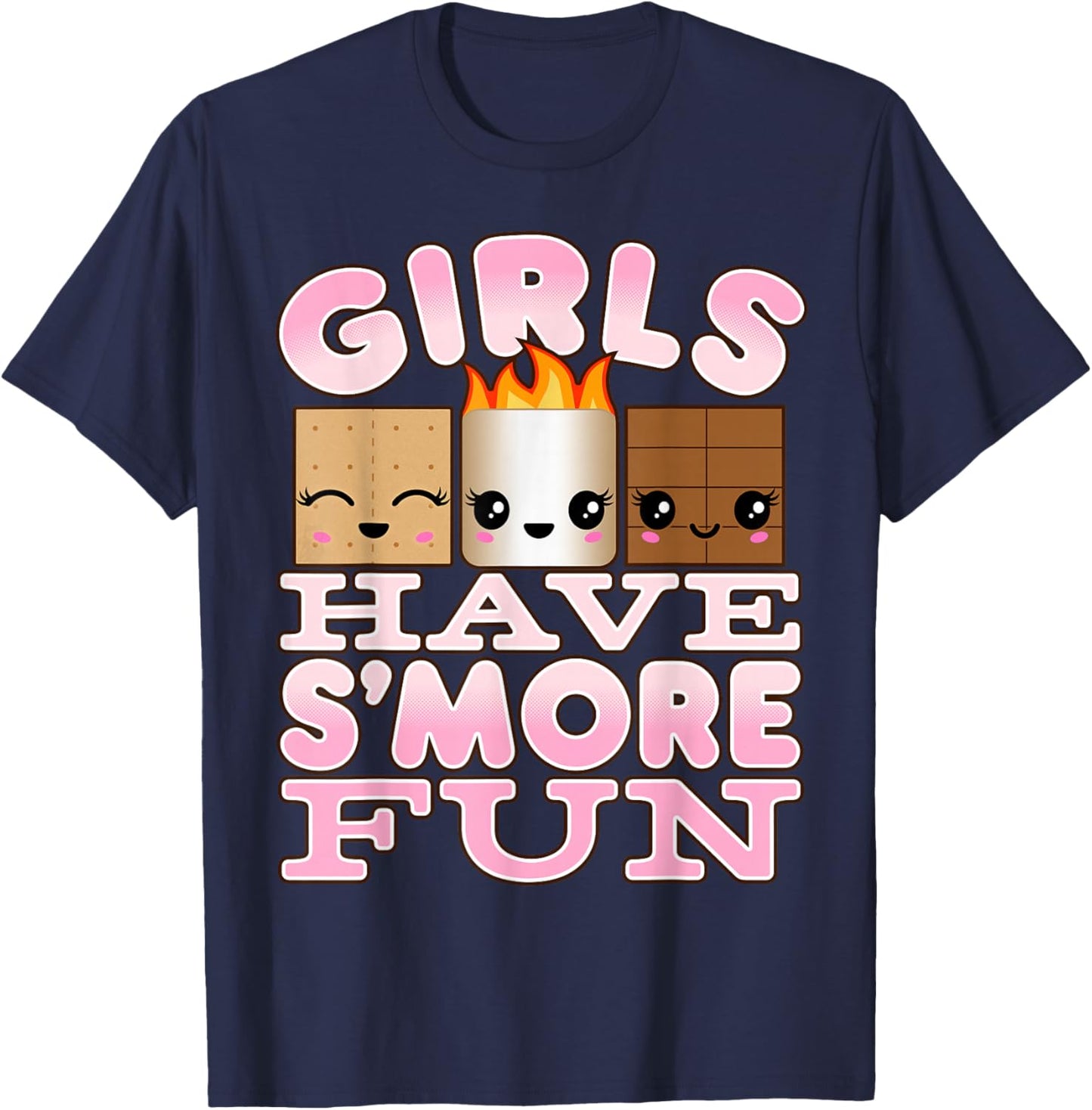 Smores Camping Shirts For Girls Have S'more Fun T-Shirt - T-Shirt | Navy