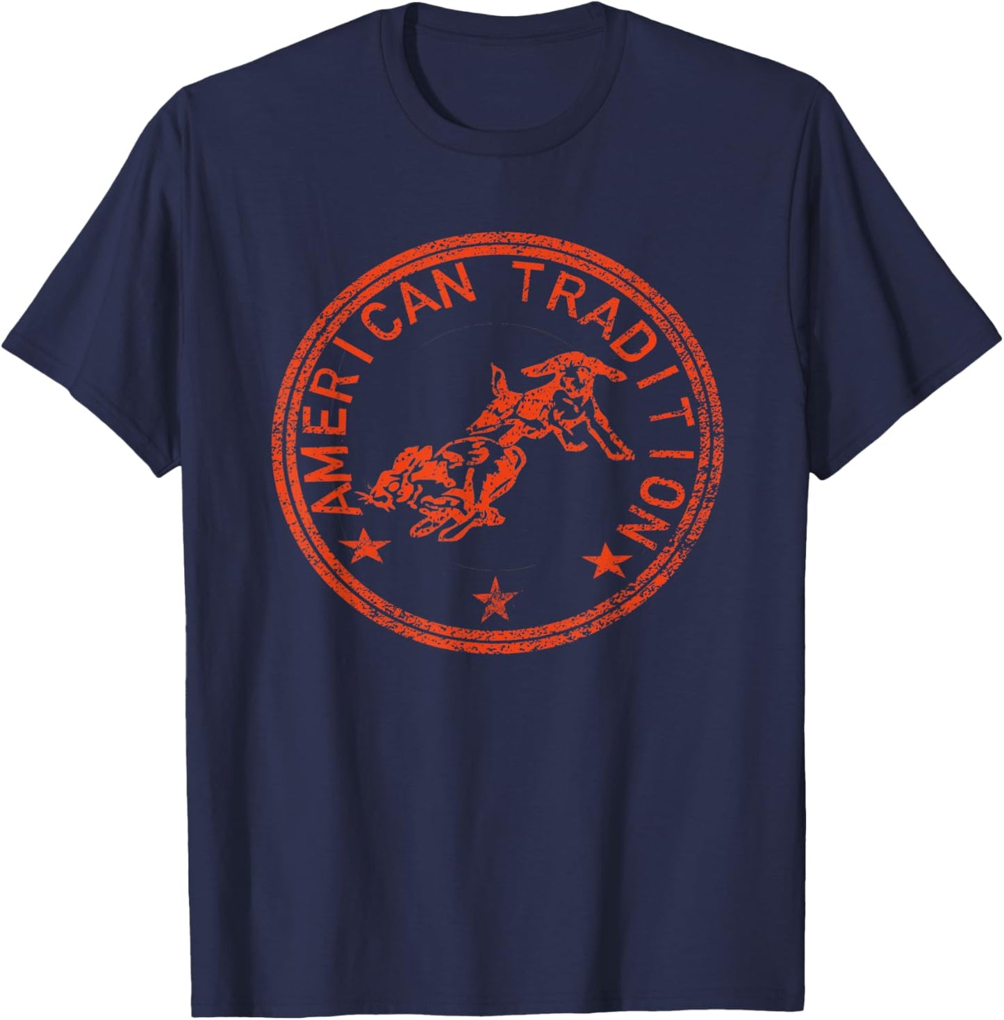 Rabbit Hunter - Beagle - Chasing Tail - American Tradition T-Shirt - T-Shirt | Navy