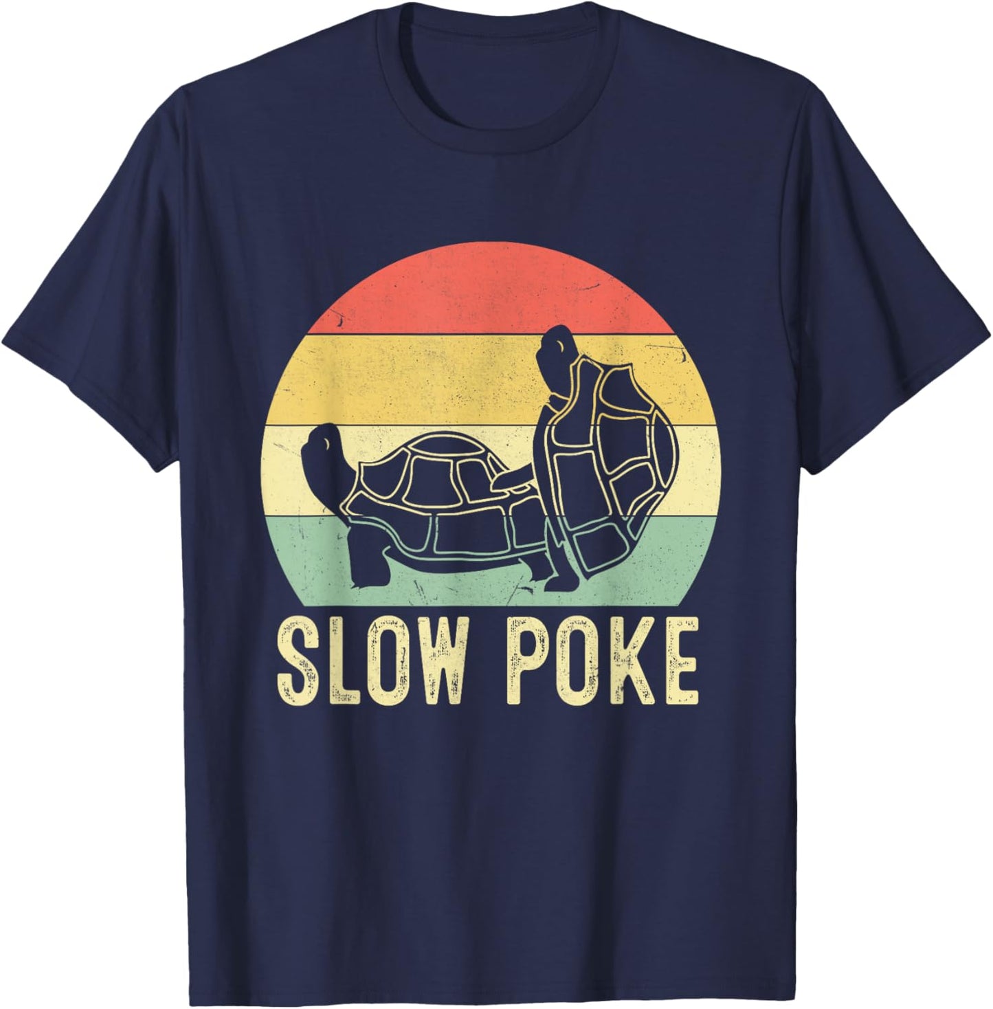 Retro Vintage Turtle Funny Slow Poke Turtle Lovers T-Shirt - T-Shirt | Navy